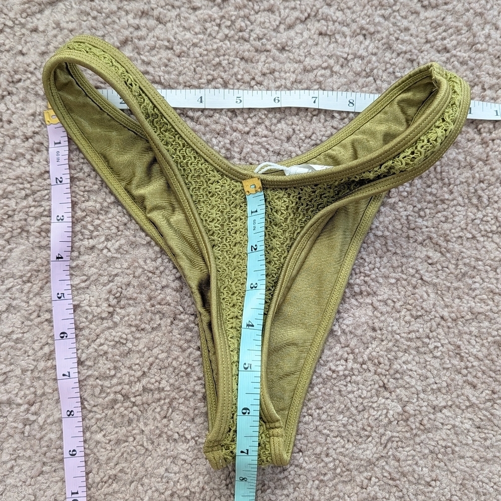 Camila Coelho Odara Green High-Cut Bikini Bottoms Size XS - Picture 9 of 11